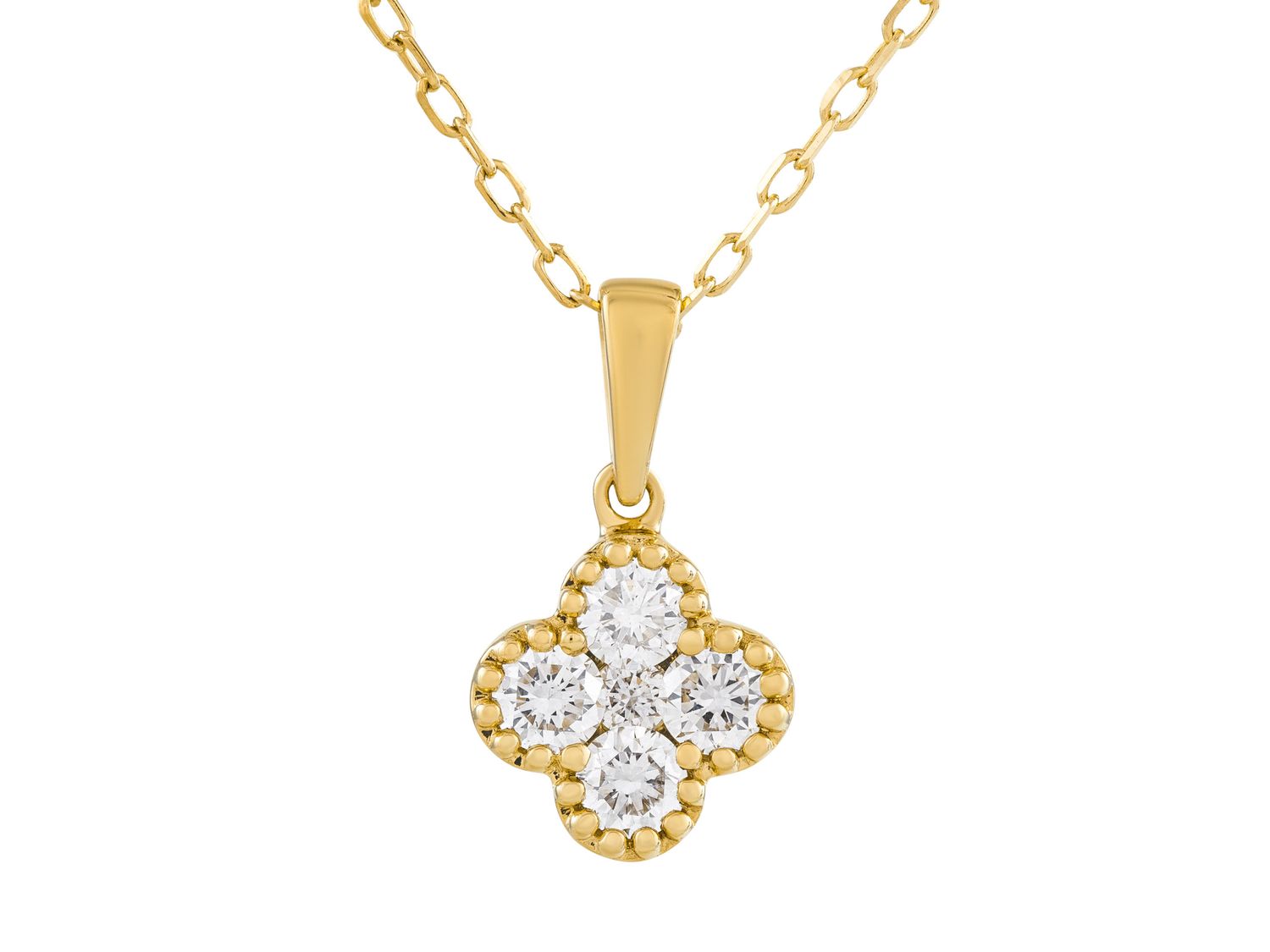 Diamond Necklace - 14 KT Yellow Gold