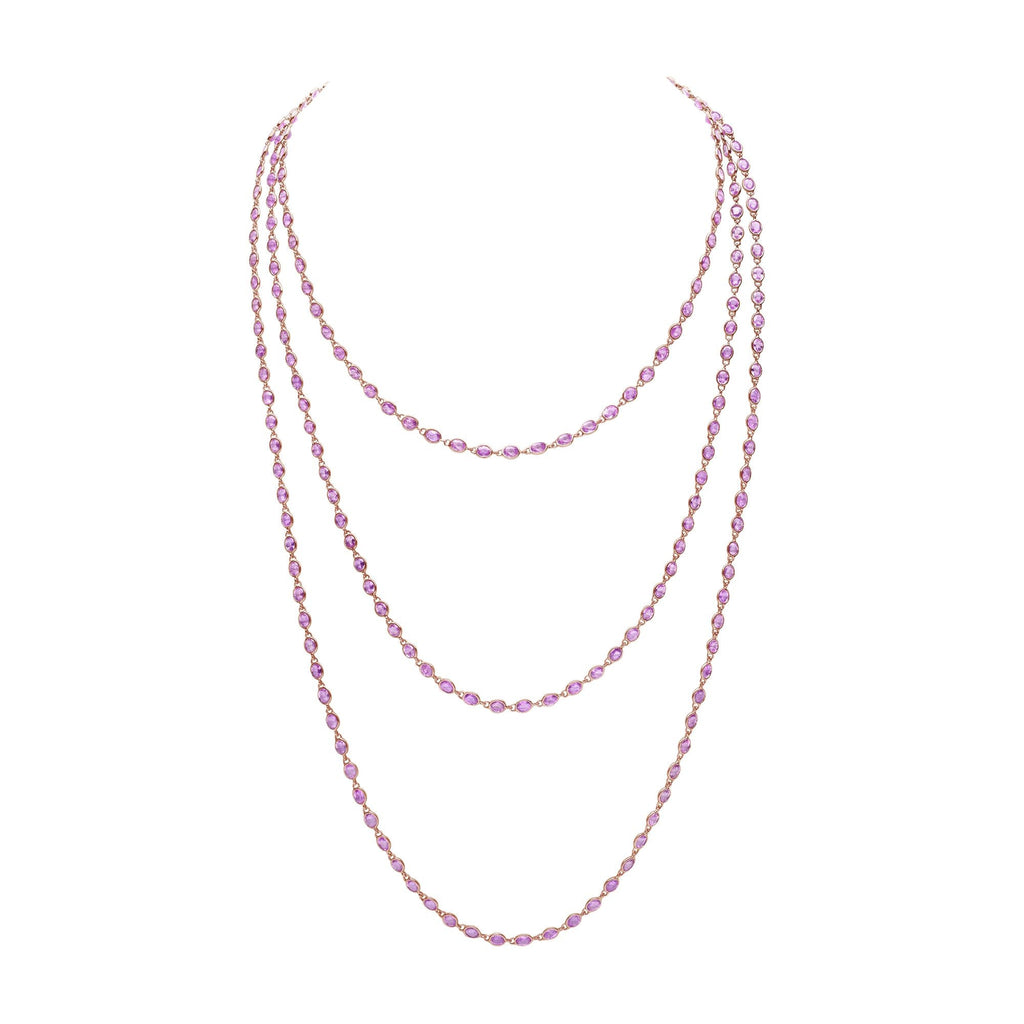 Oval Pink Sapphire Necklace