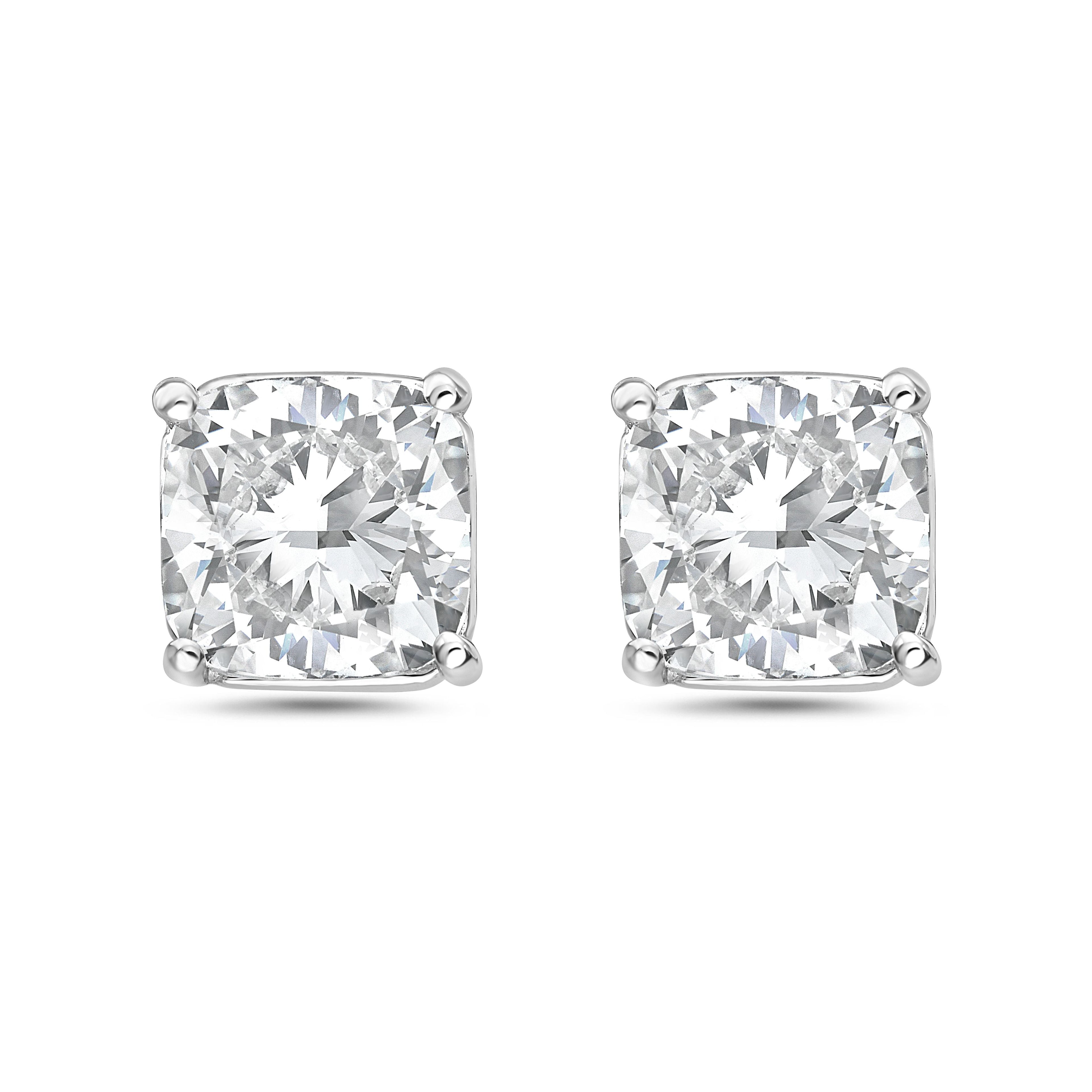 Lab Grown Square Cushion Studs