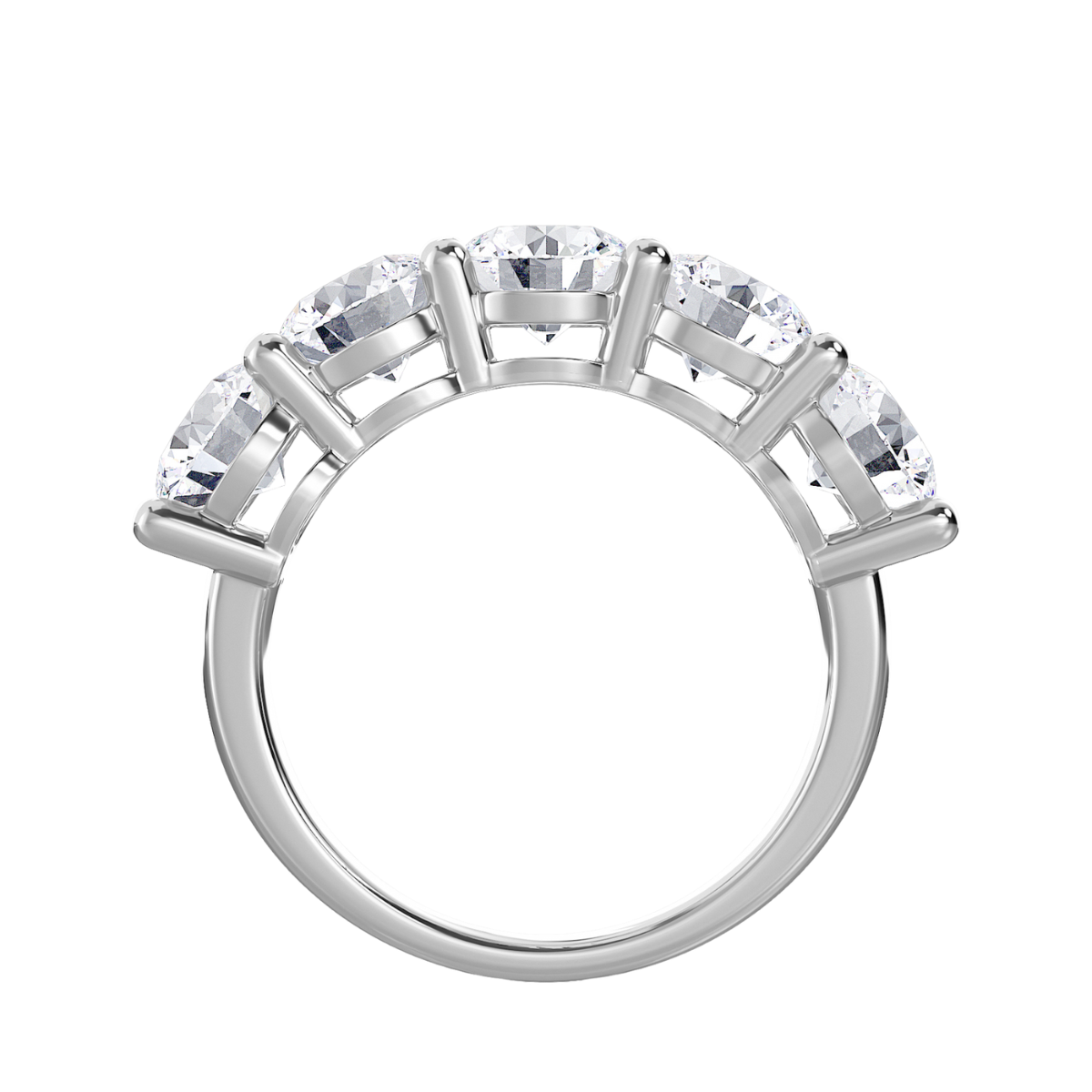 Lab Grown 5 Stone Round Diamond Band
