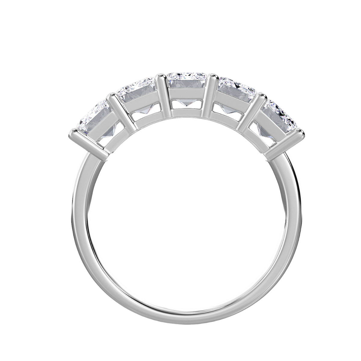 Lab Grown 5 Stone Emerald Diamond Band