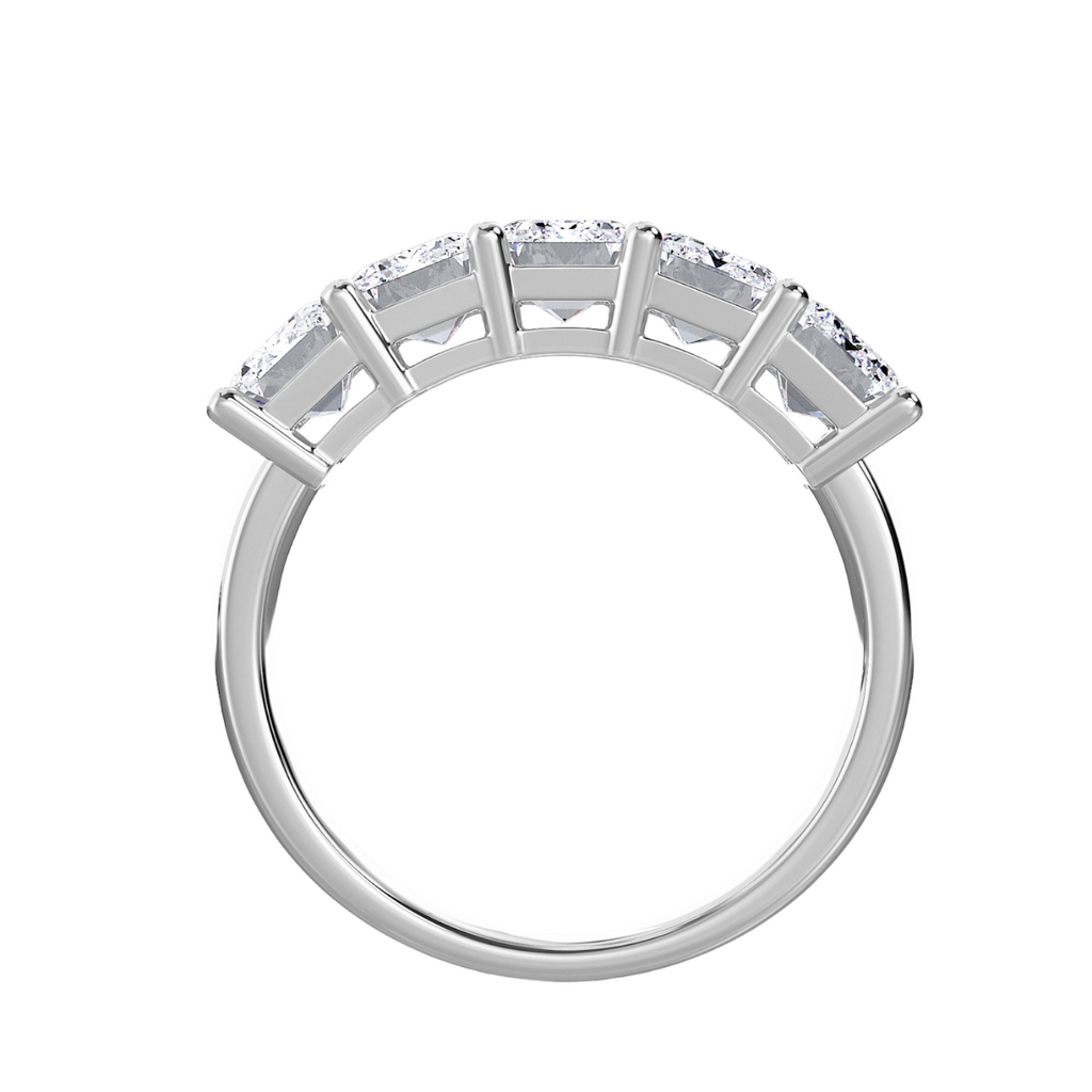 Lab Grown 5 Stone Emerald Diamond Band