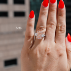 Lab-Grown Pink Radiant Diamond Ring with Heart Sides
