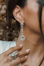 30.48ct Pear Diamond Drop Earrings