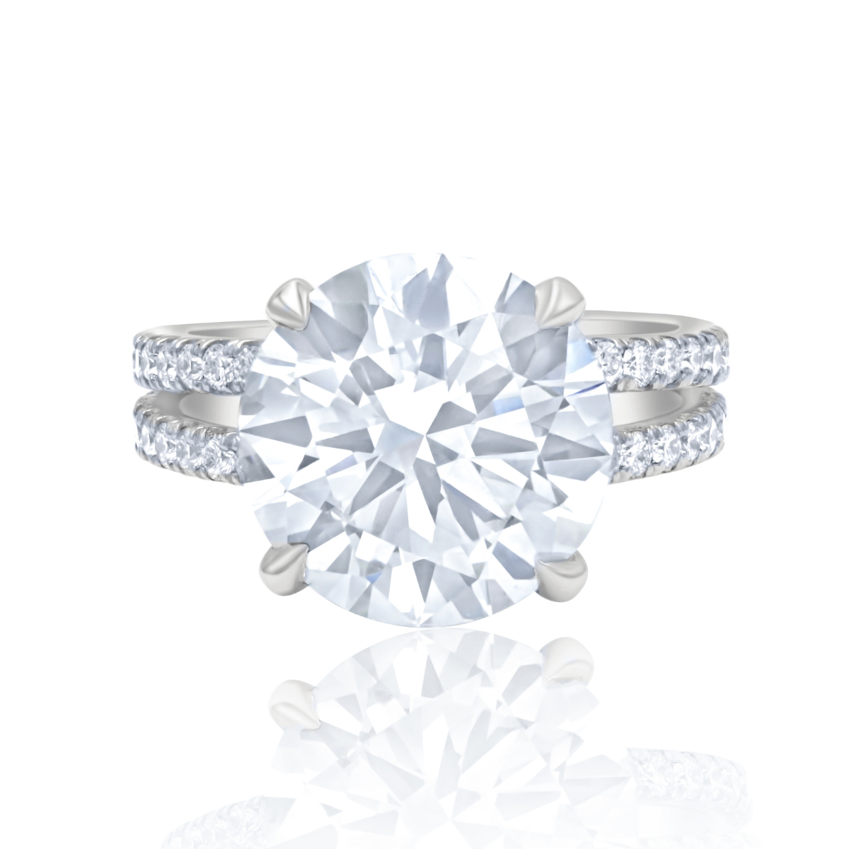 6.30ct Round Diamond Split-Shank Ring