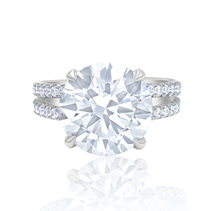 6.30ct Round Diamond Split-Shank Ring