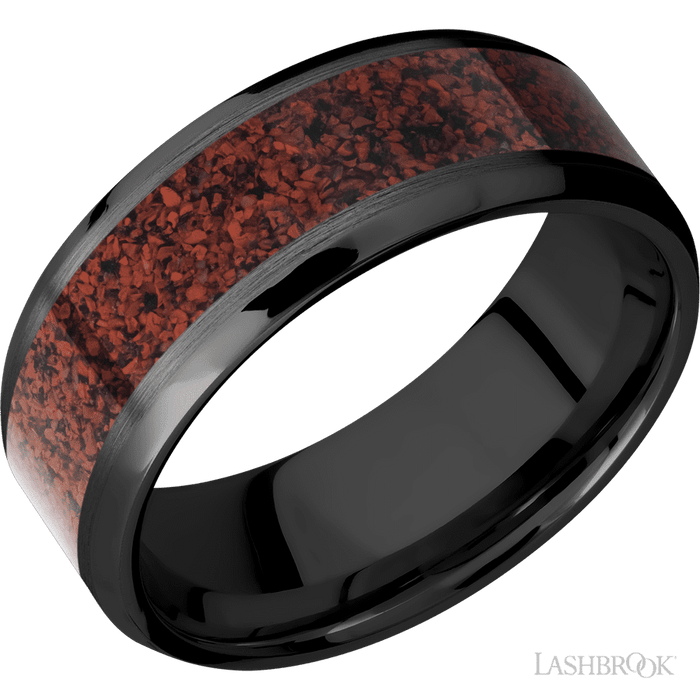 Zirconium 8mm Satin/Polish Wedding Band