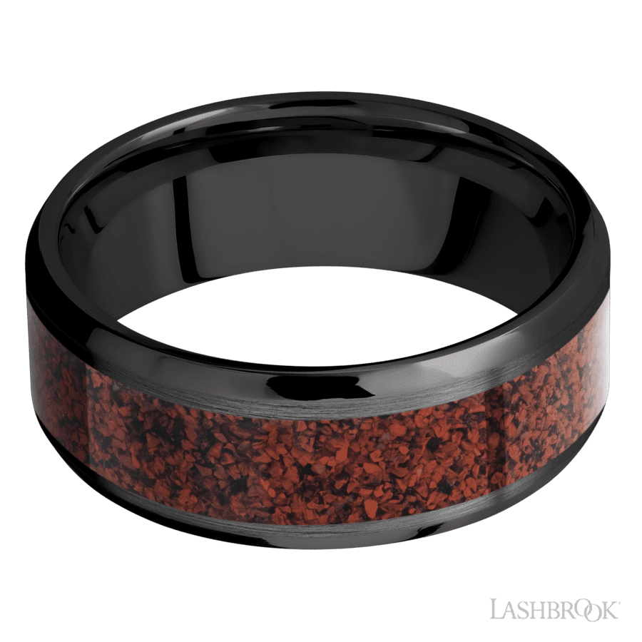 Zirconium 8mm Satin/Polish Wedding Band