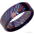 8 mm wide High Bevel Titanium Damascus band.