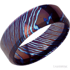 8 mm wide High Bevel Titanium Damascus band.