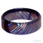 8 mm wide High Bevel Titanium Damascus band.