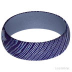 7 mm wide Domed Titanium Damascus band featuring a Crushed Orchid sleeve.