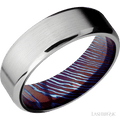 7 mm wide Beveled Cobalt Chrome band featuring a Titanium Damascus sleeve.