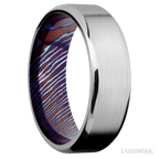7 mm wide Beveled Cobalt Chrome band featuring a Titanium Damascus sleeve.