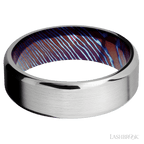 7 mm wide Beveled Cobalt Chrome band featuring a Titanium Damascus sleeve.