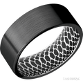 8 mm wide Flat Zirconium band featuring a White sleeve.
