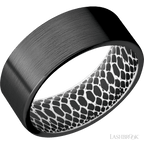 8 mm wide Flat Zirconium band featuring a White sleeve.