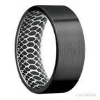 8 mm wide Flat Zirconium band featuring a White sleeve.