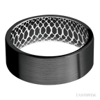 8 mm wide Flat Zirconium band featuring a White sleeve.