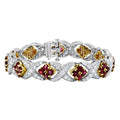 Two Tone Diamond & Ruby XOXO Bracelet