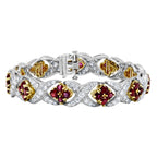 Two Tone Diamond & Ruby XOXO Bracelet