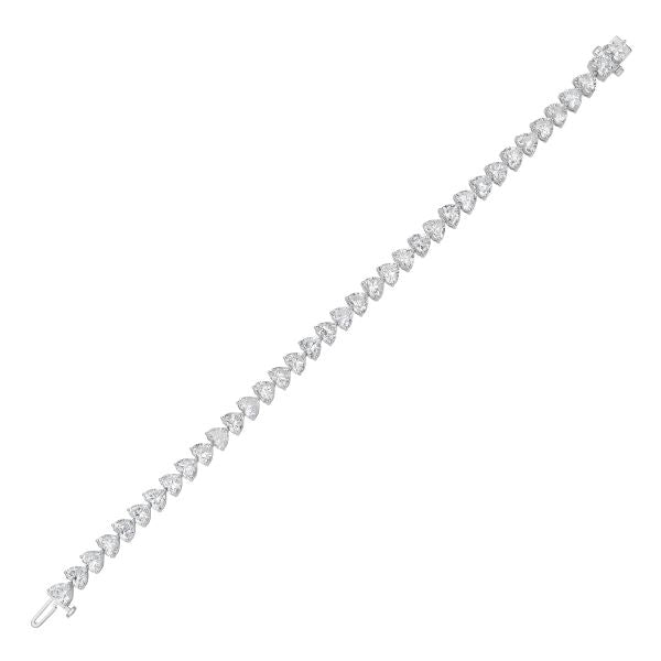 Lab-Grown Heart Diamond Tennis Bracelet