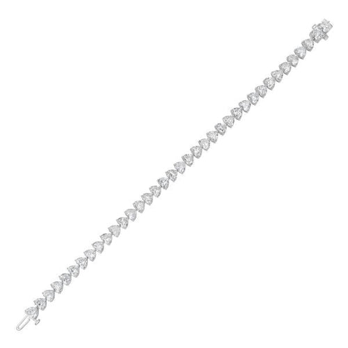 Lab-Grown Heart Diamond Tennis Bracelet