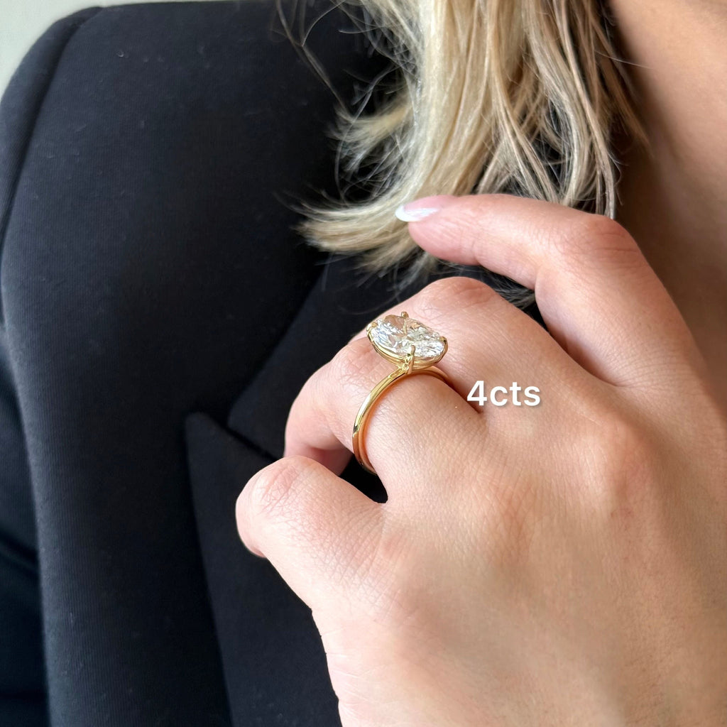 Lab-Grown Oval Diamond Solitaire Engagement Ring