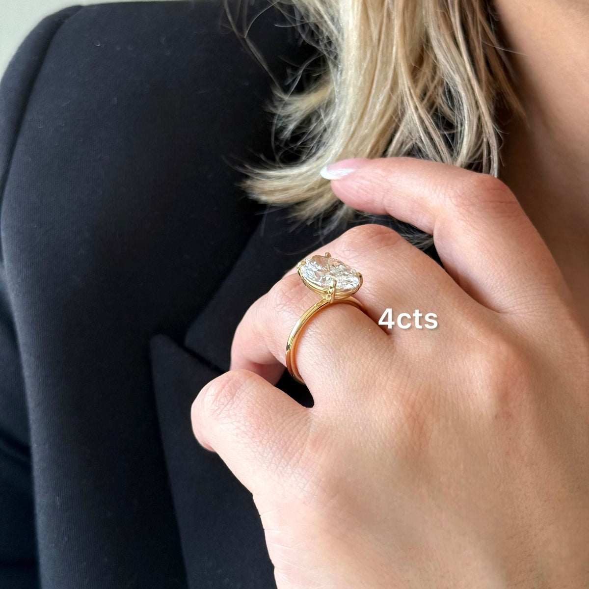 Lab-Grown Oval Diamond Solitaire Engagement Ring