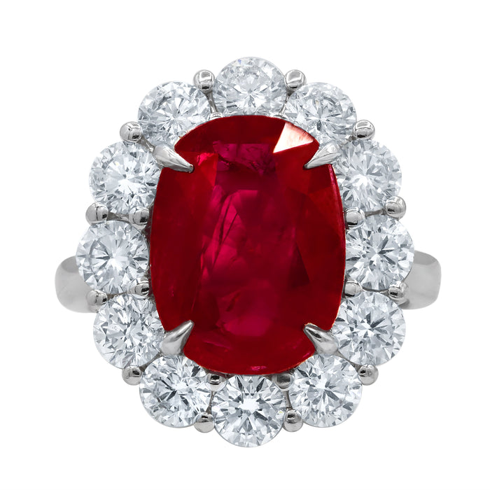 Oval Ruby Halo Ring
