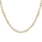 Lab Grown Multi-Cut Diamond Slanted Bezel Necklace