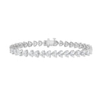 Lab-Grown Heart Diamond Tennis Bracelet