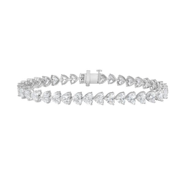 Lab-Grown Heart Diamond Tennis Bracelet