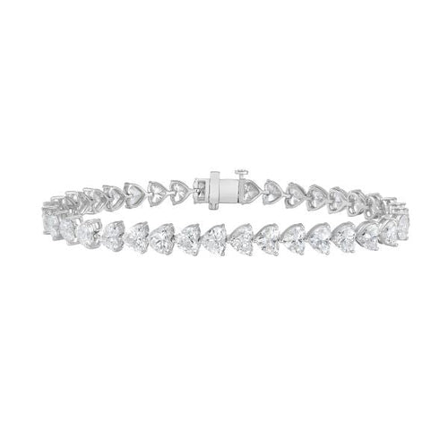 Lab-Grown Heart Diamond Tennis Bracelet