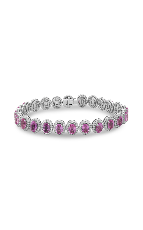 Roman and Jules Oval Pink Sapphire & Diamond Halo Bracelet MB615-13