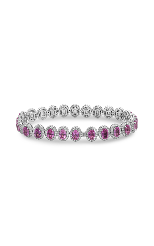 Roman and Jules Oval Pink Sapphire & Diamond Halo Bracelet MB615-13
