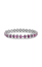 Roman and Jules Oval Pink Sapphire & Diamond Halo Bracelet MB615-13