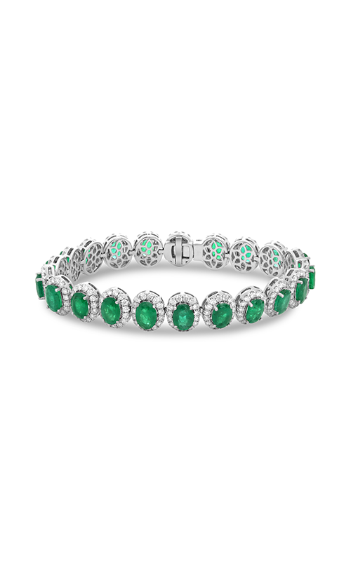 Roman and Jules Oval Emerald & Diamond Halo Bracelet MB615-12