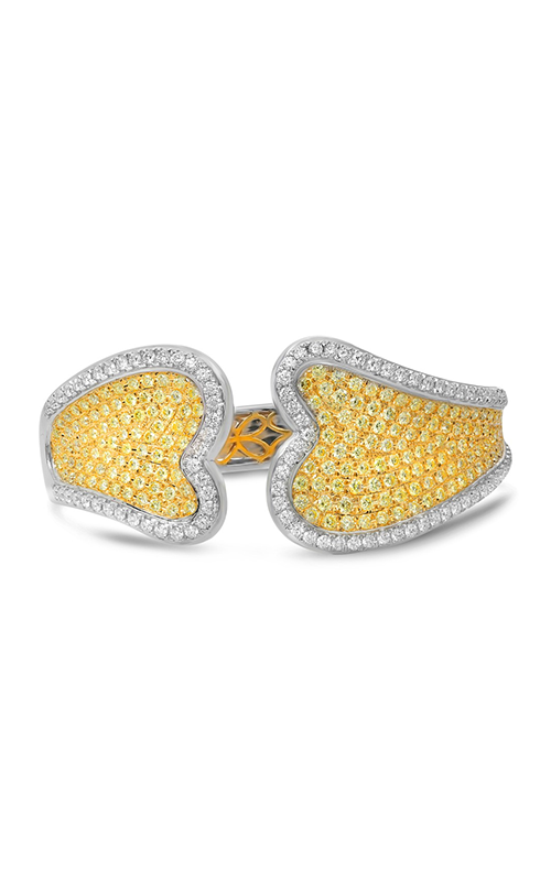 Roman and Jules White & Yellow Diamond Heart Bangle NB893-1