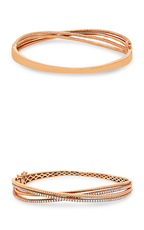 14K Rose Gold Diamond Bangle