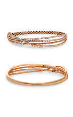 14K Rose Gold Diamond Bangle