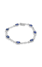 18K White Gold Sapphire And Diamond Link Bracelet