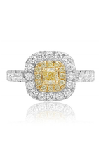 18K White Gold Diamond Halo Engagement Ring