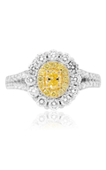 18K White Gold Diamond Halo Engagement Ring