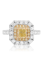 18K White Gold Diamond Halo Engagement Ring