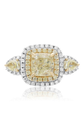 18K White Gold Diamond Three Stone Engagement Ring