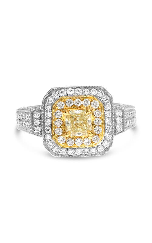 Roman And Jules Radiant Cut Yellow Diamond Engagement Ring UR1069WY-18K