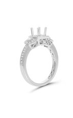 Roman and Jules Side Stone Milgrain Engagement Setting KR1664W