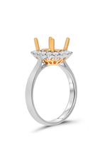 Roman and Jules Two Tone Flowering Halo Engagement Setting MR500-86