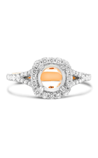 Roman and Jules White & Rose Gold Pave Engagement Setting NR1038-1